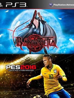 2 JUEGOS EN 1 DE BAYONETTA + PRO EVOLUTION SOCCER 2016 PS3